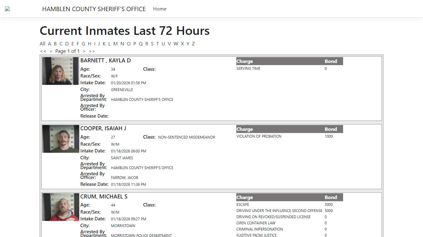 Inmates - ISOMS Portal