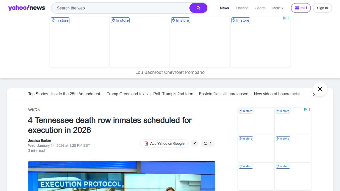 4 Tennessee death row inmates scheduled for execution in 2026